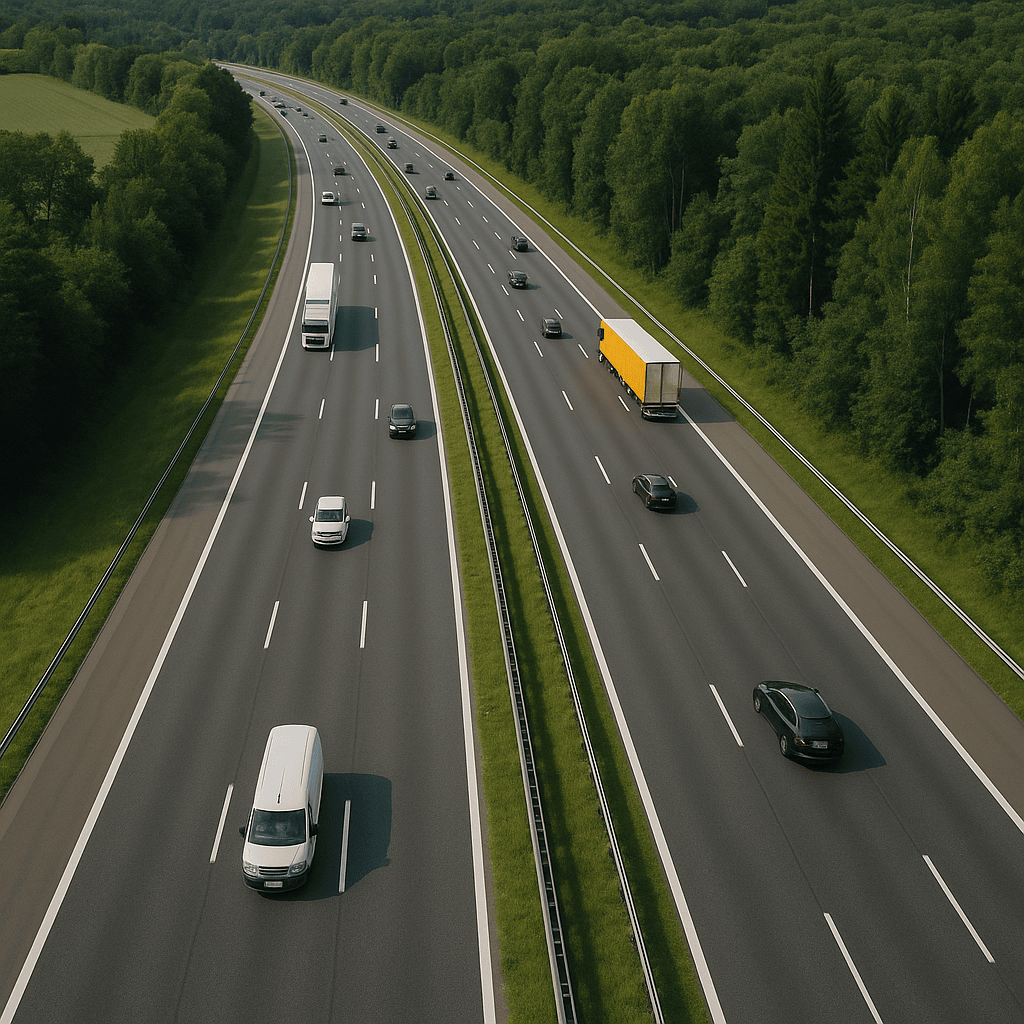 autoroute vue du dessus